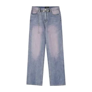 Daily Wear CompactKnit American-style Distressed Heavy Industry Straight Casual Jeans