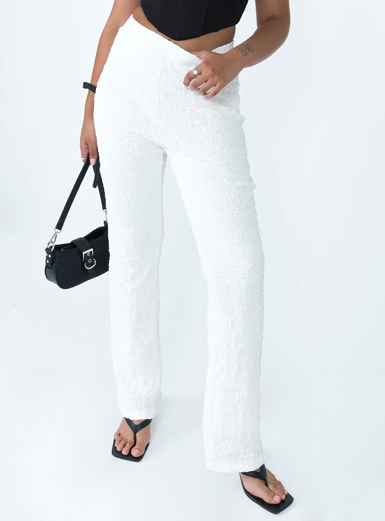 Wrinkle Resistant Finish Smart Look Walking On Air Pants White