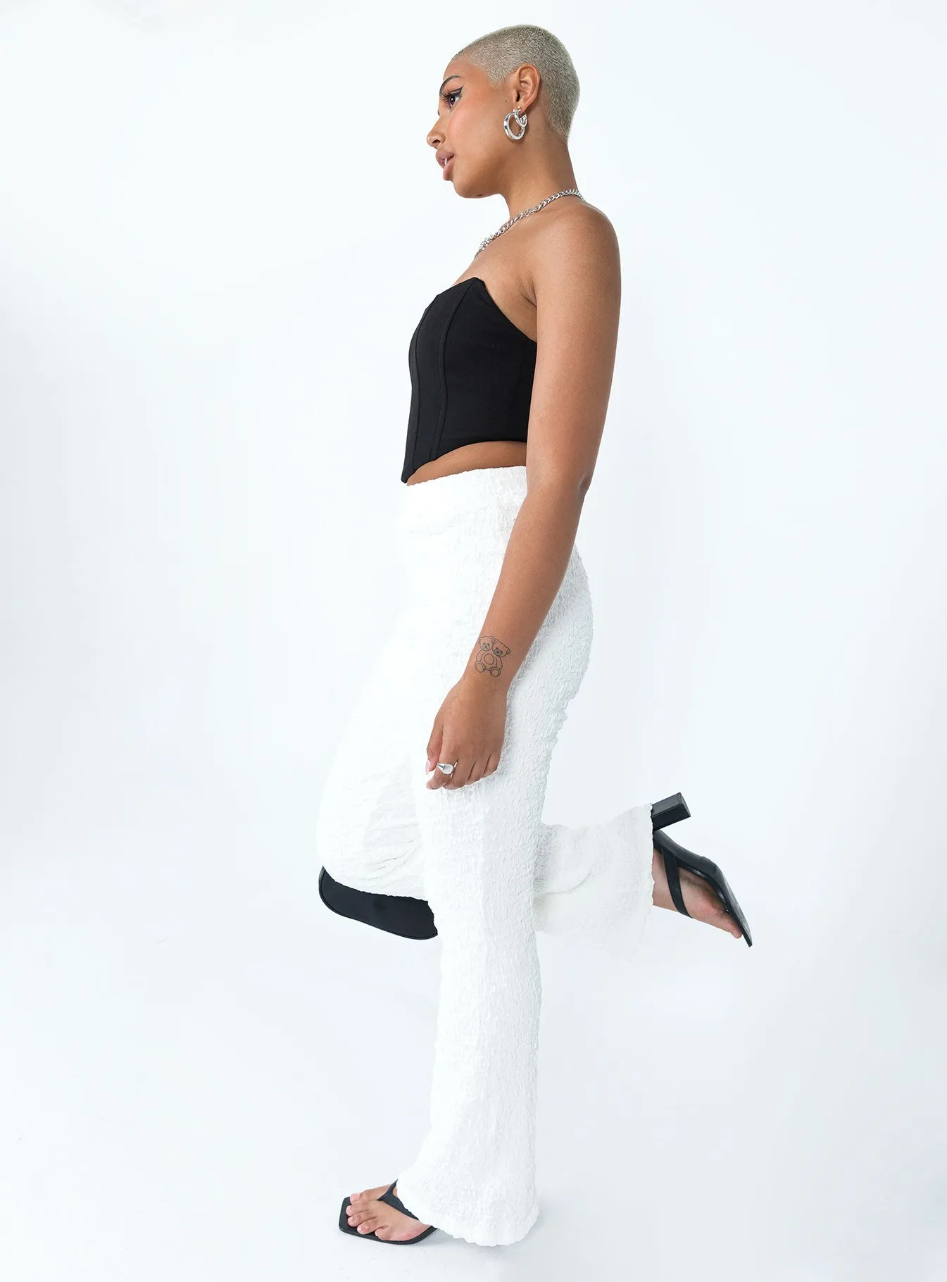 Stretch Material Walking On Air Pants White