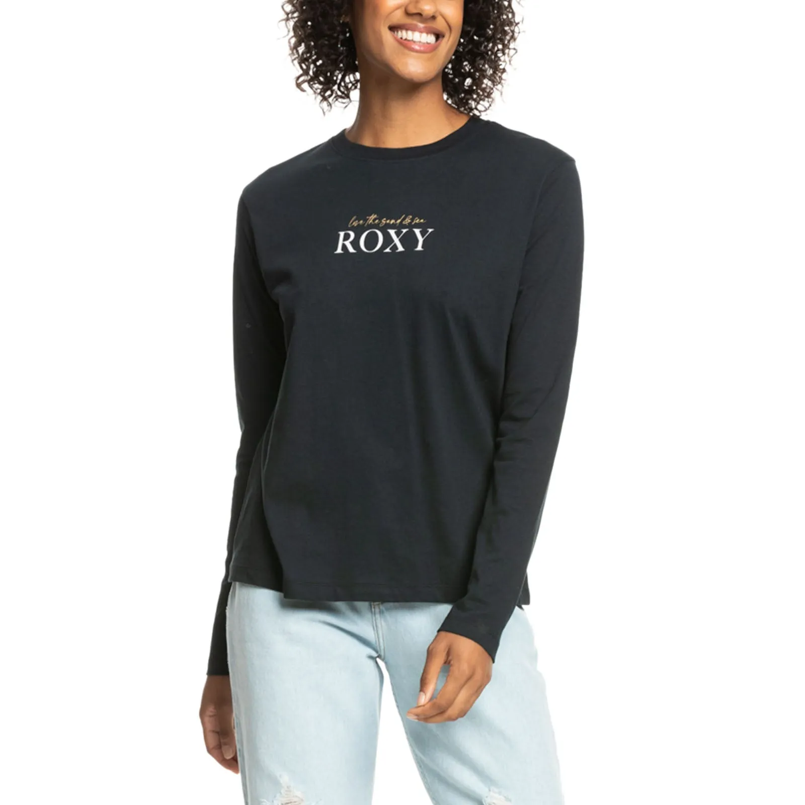 Roxy Womens I Am From The Atlantic Long Sleeve Crew Neck T-Shirt - Anthracite All-Purpose Wear