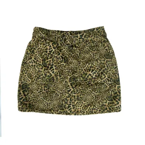 Double Layer Construction Photography Session Women's Belted Printed Skirt,Tiger