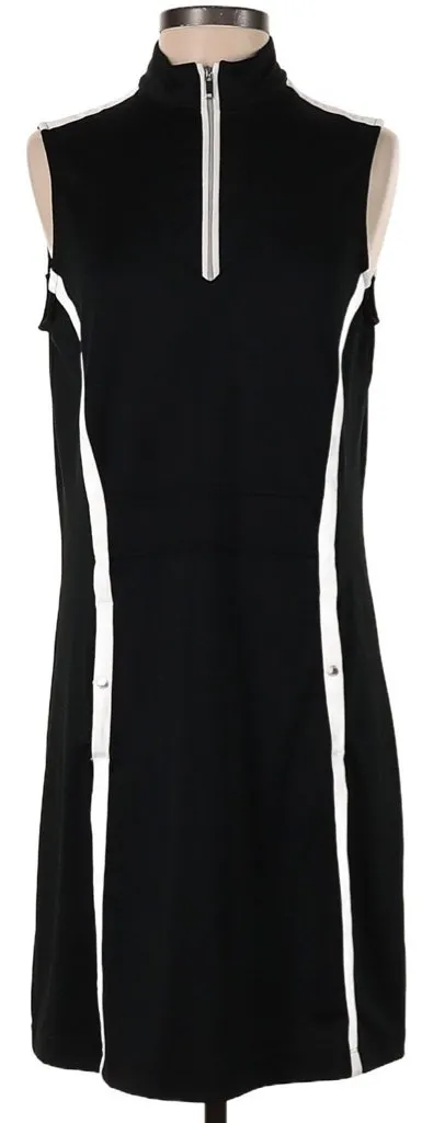 Tail Activewear Black Sleeveless Golf Dress with White Trim Size S MSP$100 Light Drape Perfect Fit