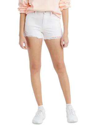 Women's Classic High-Rise Denim Short,White Sun Protection Fabric swimming suit alternative