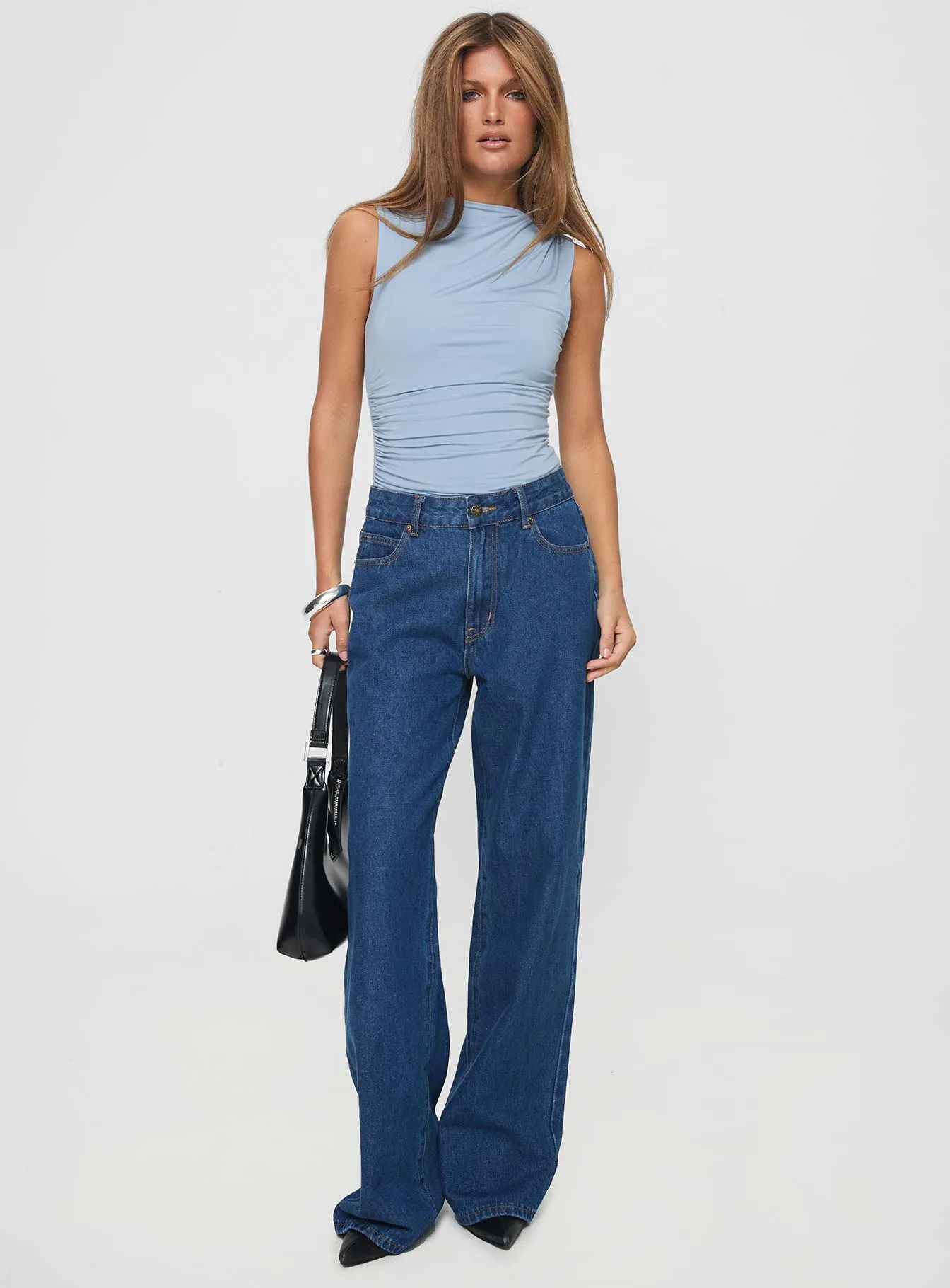 embroidered bodysuit casual bodysuit Josefine Bodysuit Baby Blue