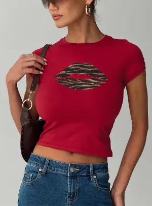 Bohemian freedom Fuzz Free Surface Sutin Tee Red