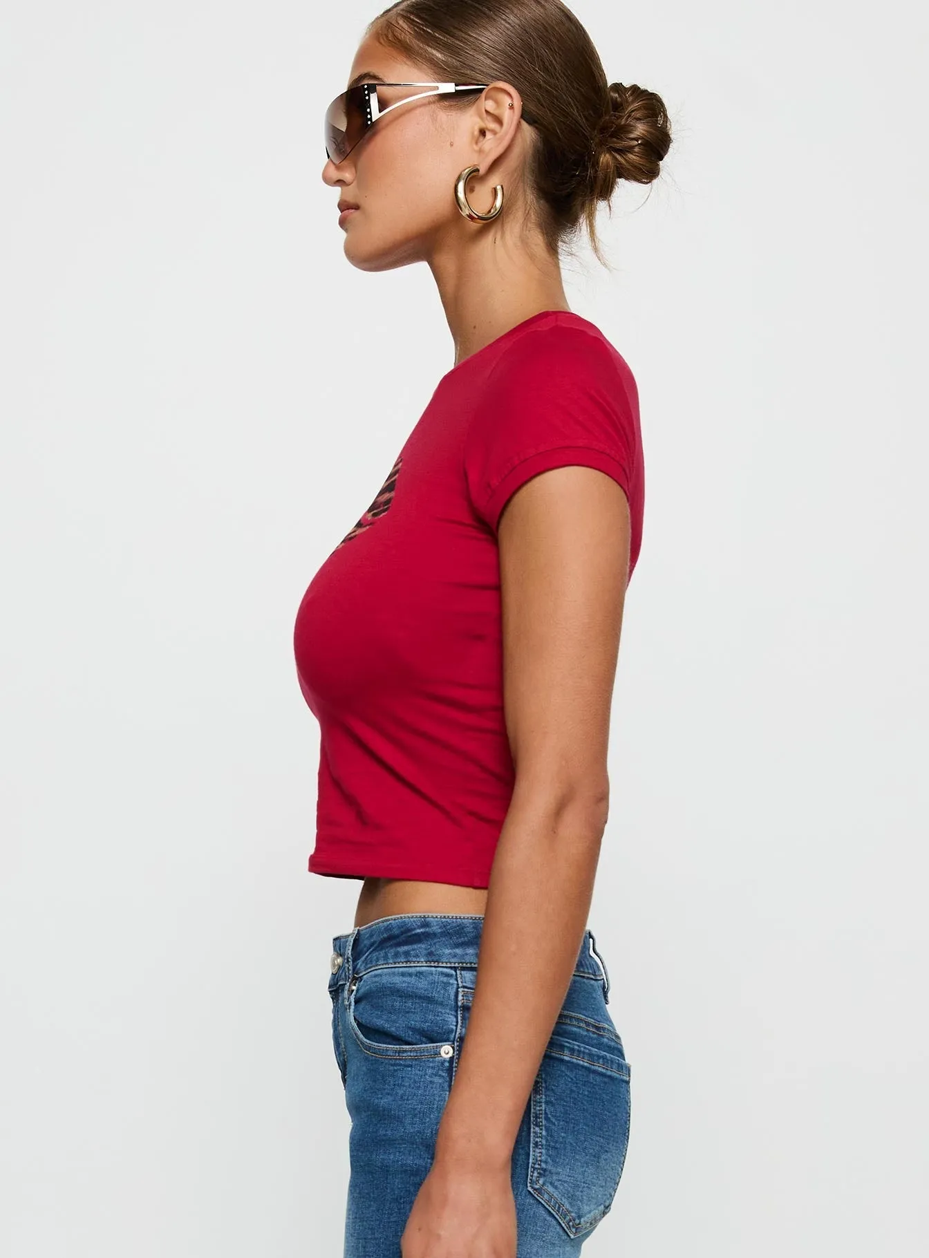 Sutin Tee Red Relaxed fit wear