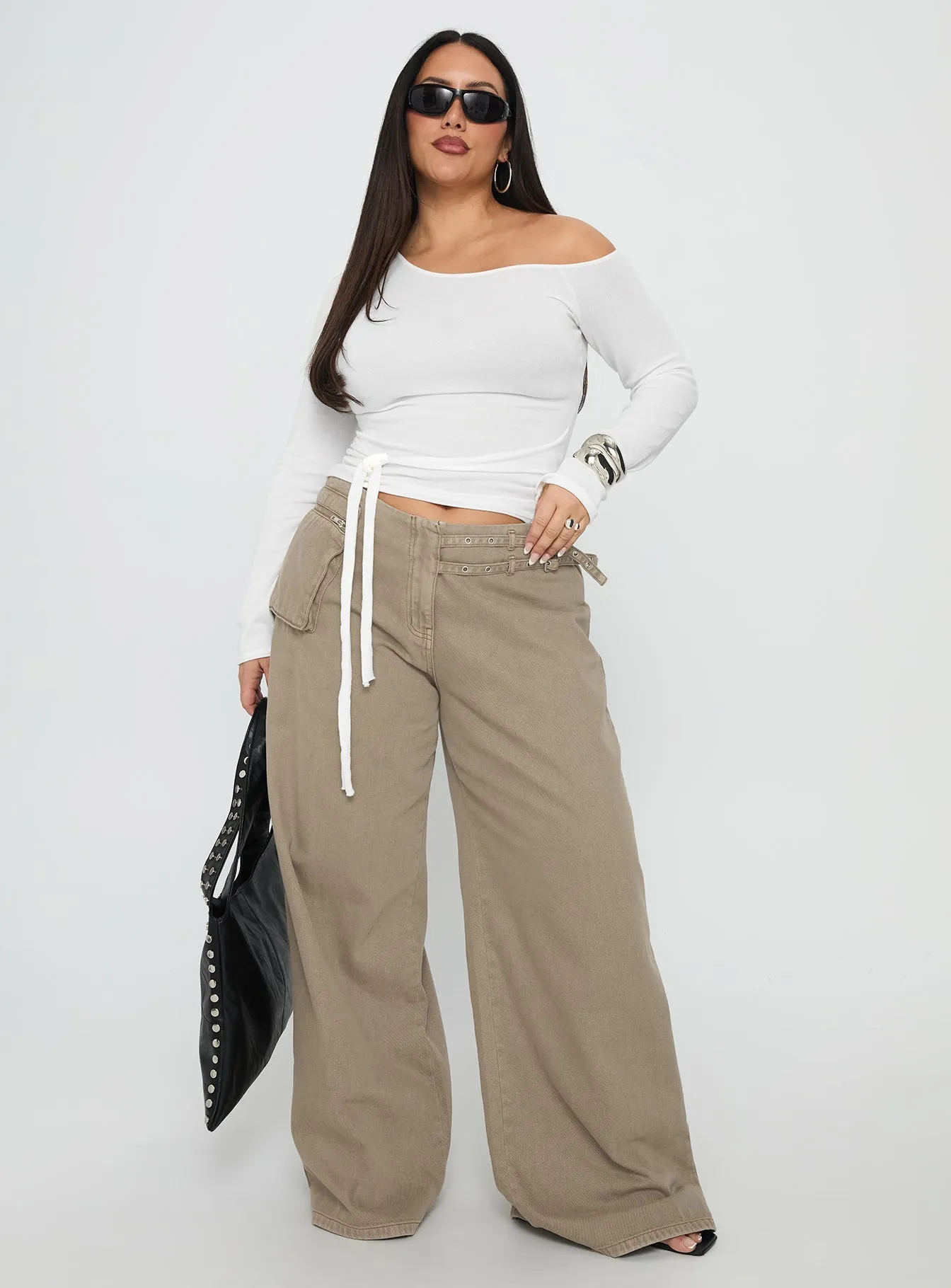 Paltrow Cargo Jeans Washed Brown Curve TearResistantPanels Abrasion Resistant Surface