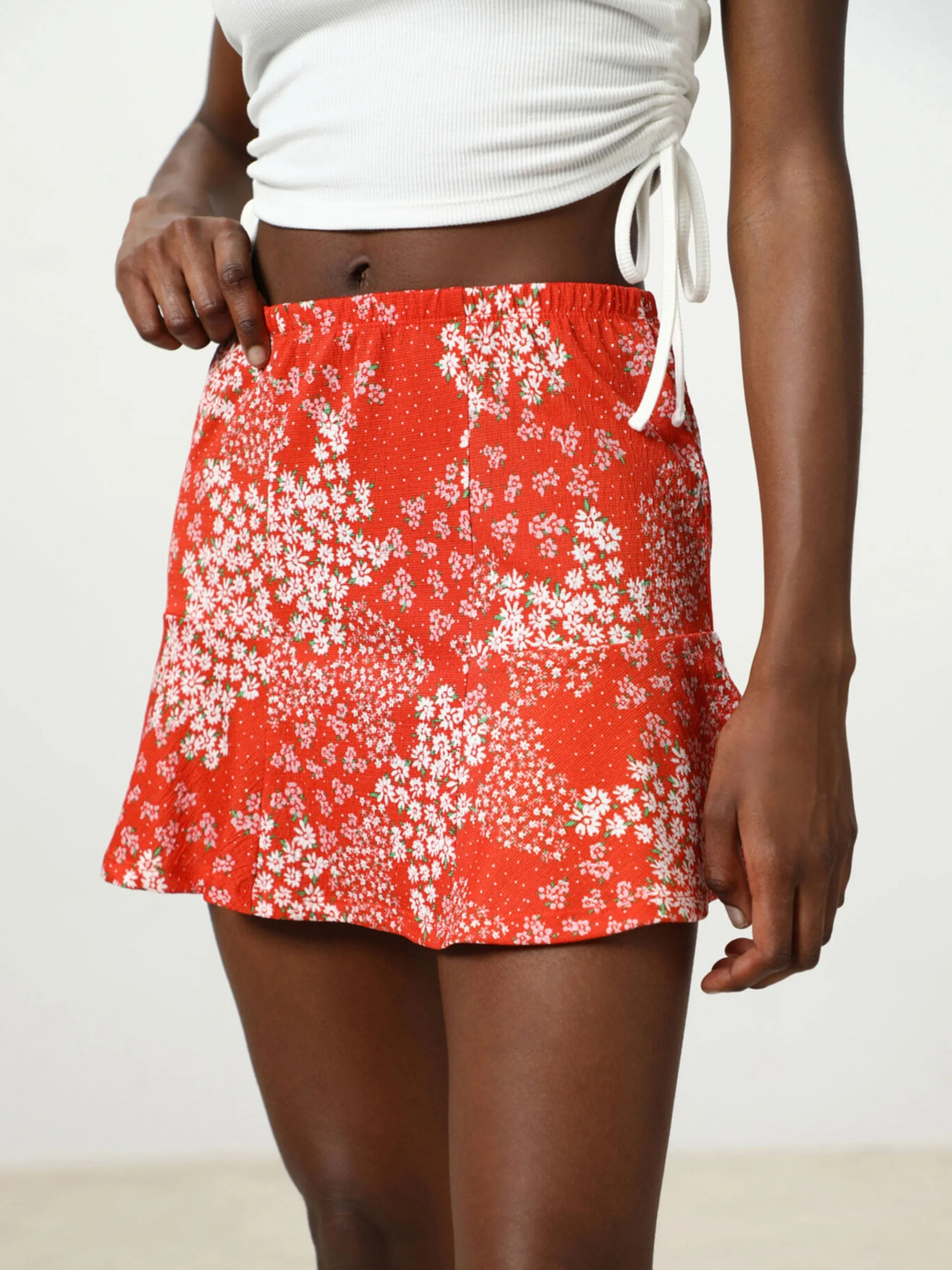 Women's Floral Printed Skirt,Brick Chic casual