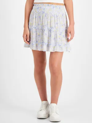 Women's Floral Printed Skirt,Light Blue Everyday Look
