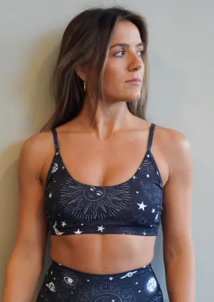 Celestial Midnight Adjustable Straps Sports Bra Lower body workouts