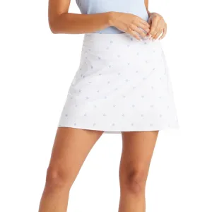 Vibe Shot Designer Label G/Fore Women's Mini Stars Tech Jersey A-Line Golf Skort  - Snow
