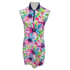 San Soleil Cap Sleeve Multi-Colored Floral Golf Dress Size S MSP$139 Dream Look
