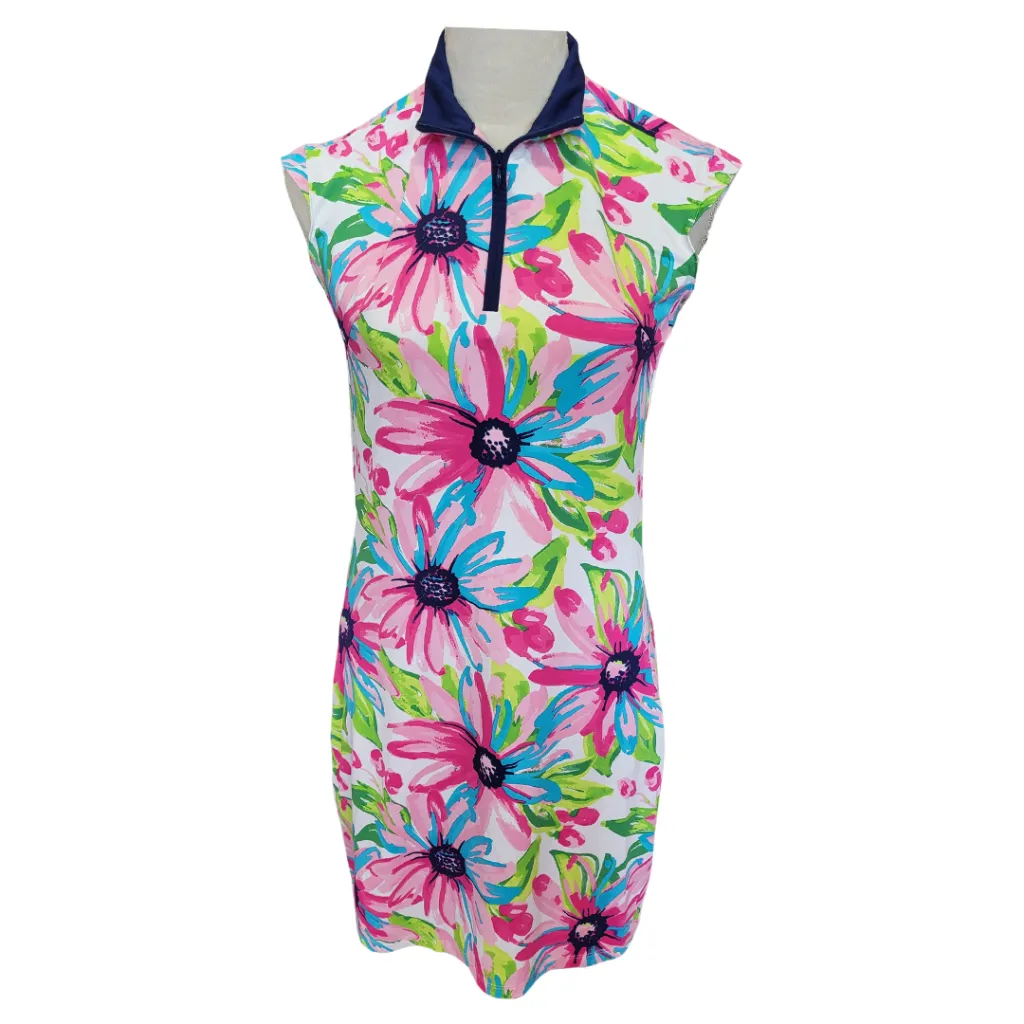 San Soleil Cap Sleeve Multi-Colored Floral Golf Dress Size S MSP$139 Dream Look