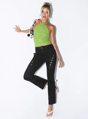 Selina Pants Black Double Layered Hem