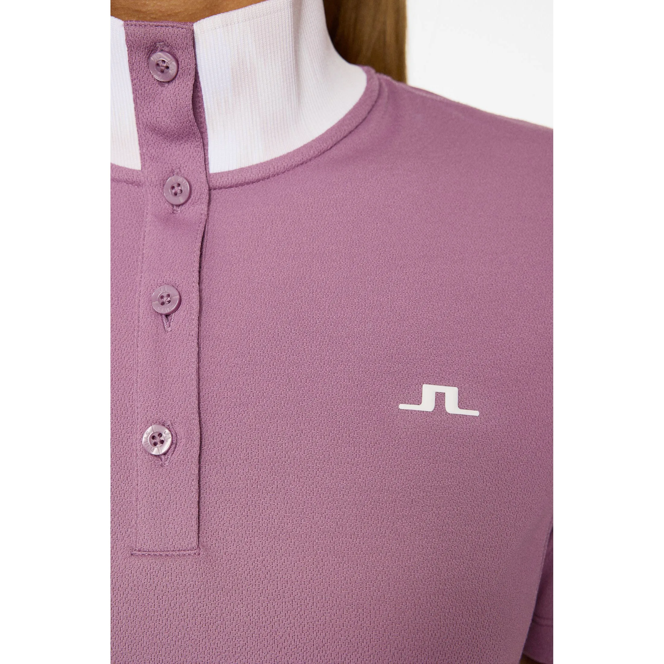 J.Lindeberg Women's Piper Golf Polo Shirt - Very Grape Sharp Look Island Vibe