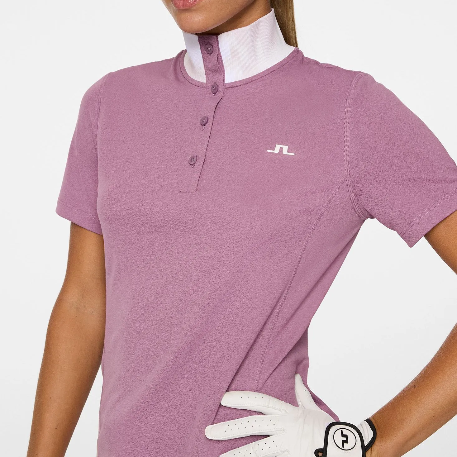 J.Lindeberg Women's Piper Golf Polo Shirt - Very Grape CompressionEnhanced