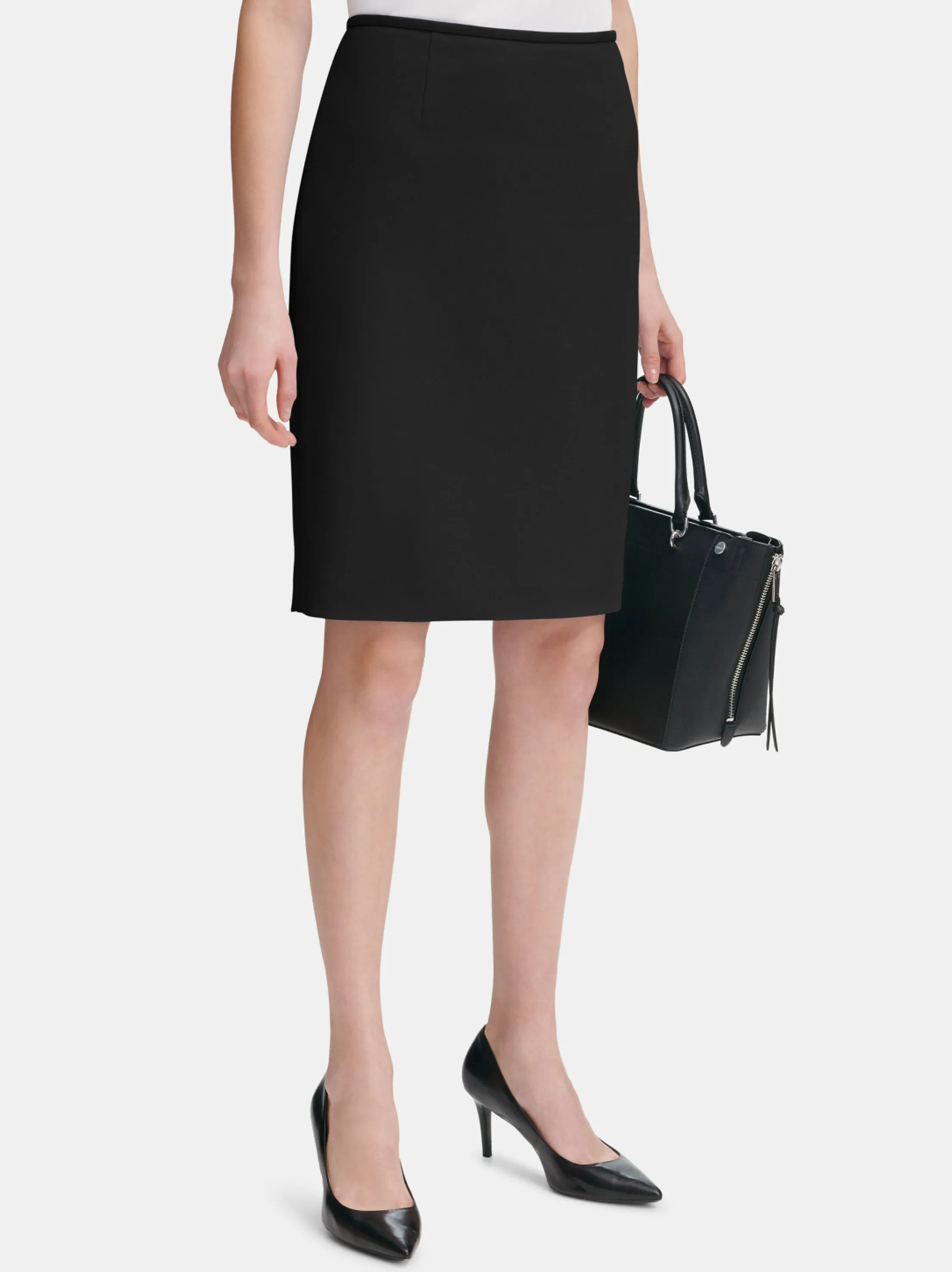 Washable fabric Fashion Forward Women's Plain Skirt,Black