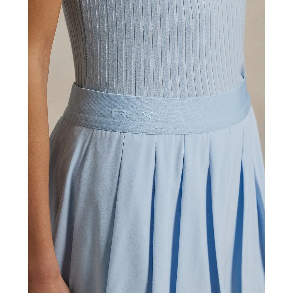 RLX Ralph Lauren Women's 4-Way Stretch Pleated Golf Skort - Cold Spring/Ceramic White Cruise Attire