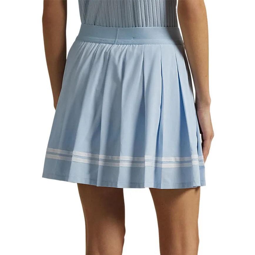 RLX Ralph Lauren Women's 4-Way Stretch Pleated Golf Skort - Cold Spring/Ceramic White Simple Flow