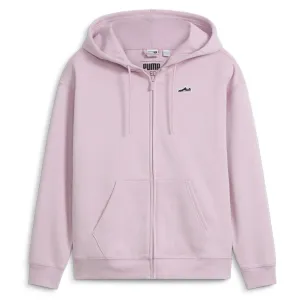 Patchwork Suede Logo Full Zip Hoodie