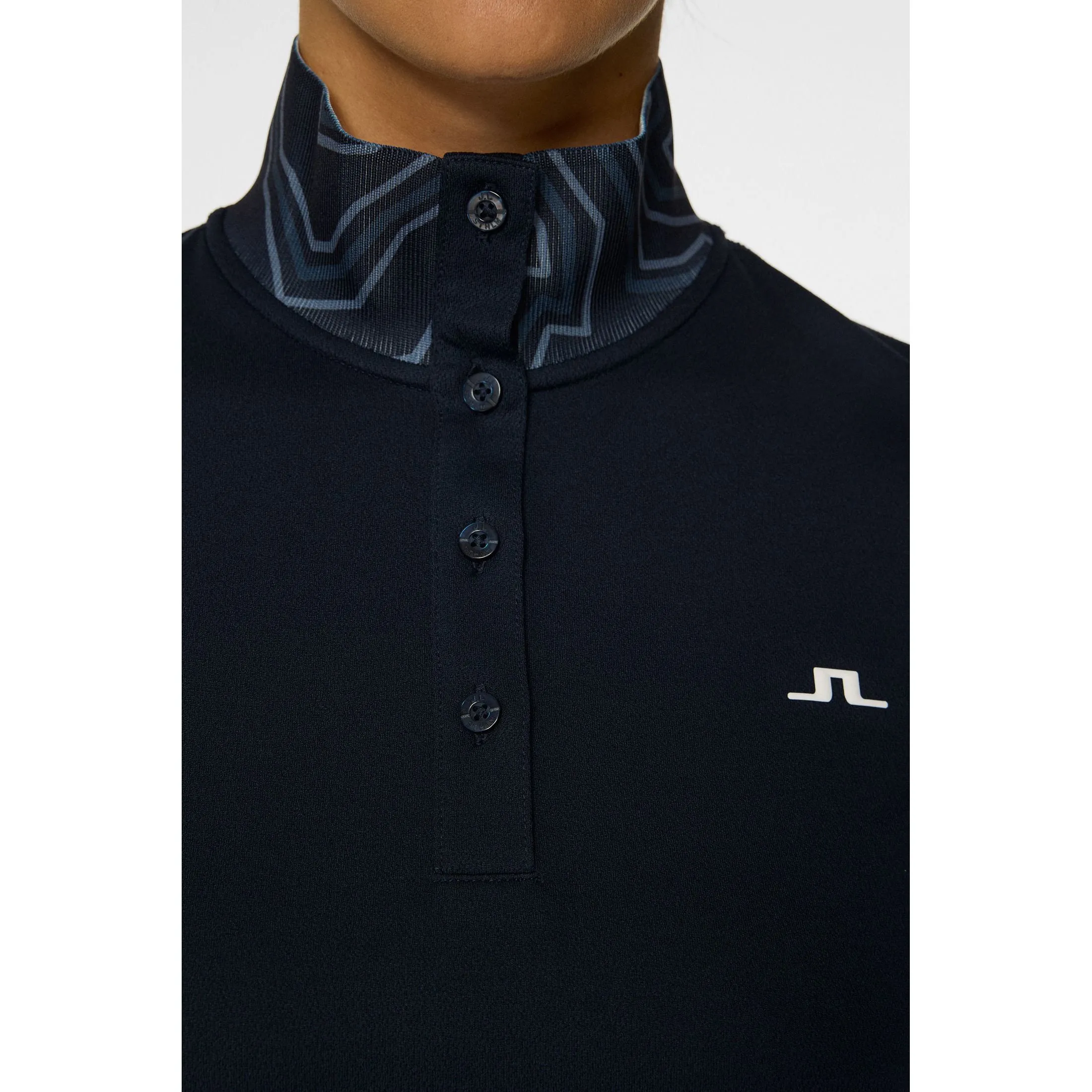 J.Lindeberg Women's Piper Golf Polo Shirt - JL Navy Comfy Style Comfortable Outerwear