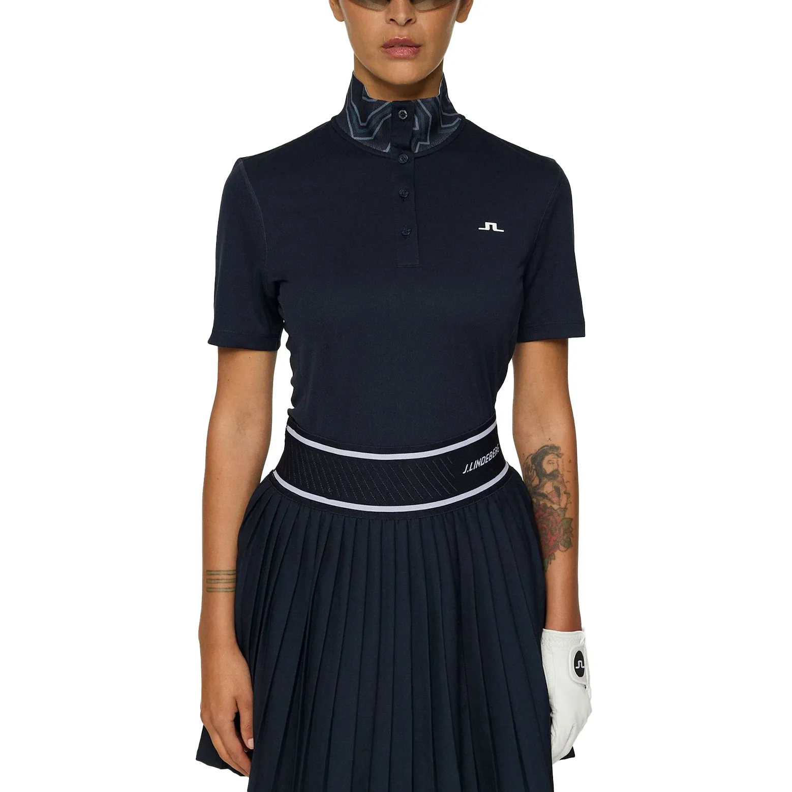 Athleisure Cool J.Lindeberg Women's Piper Golf Polo Shirt - JL Navy