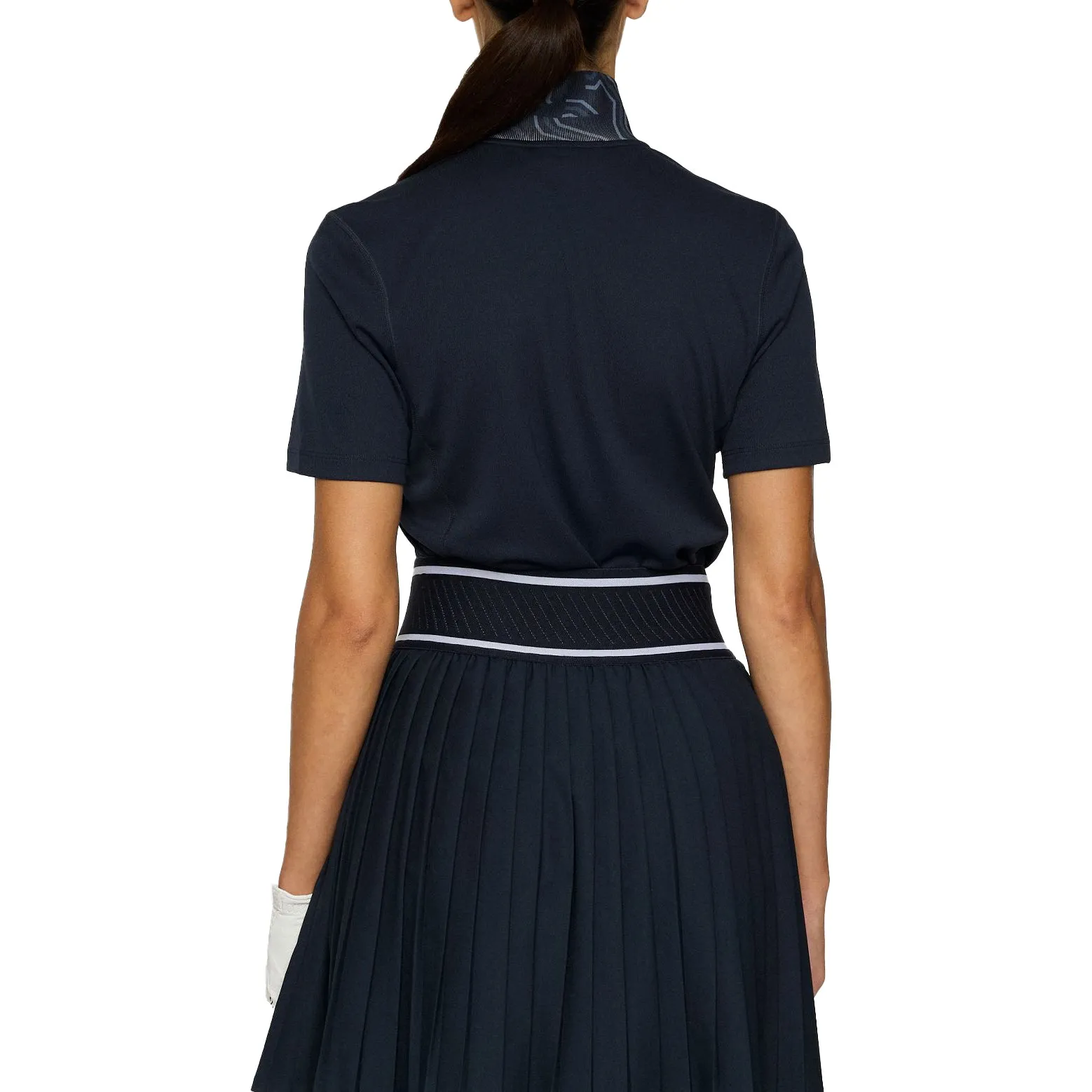 J.Lindeberg Women's Piper Golf Polo Shirt - JL Navy SeamlessTransition Permanent Crease