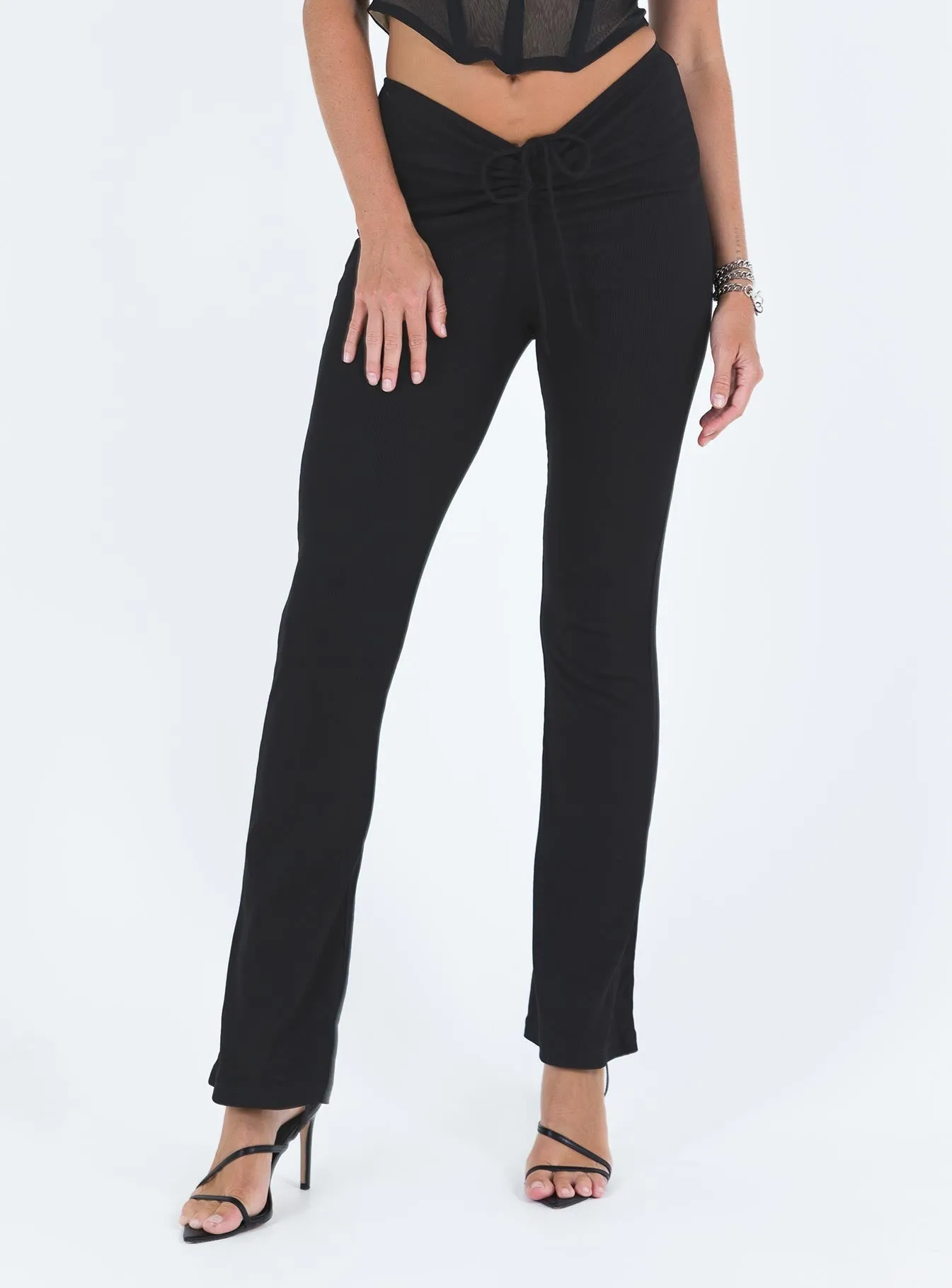 Imogen Pants Black Tall TaperedLeg Adjustable Closure