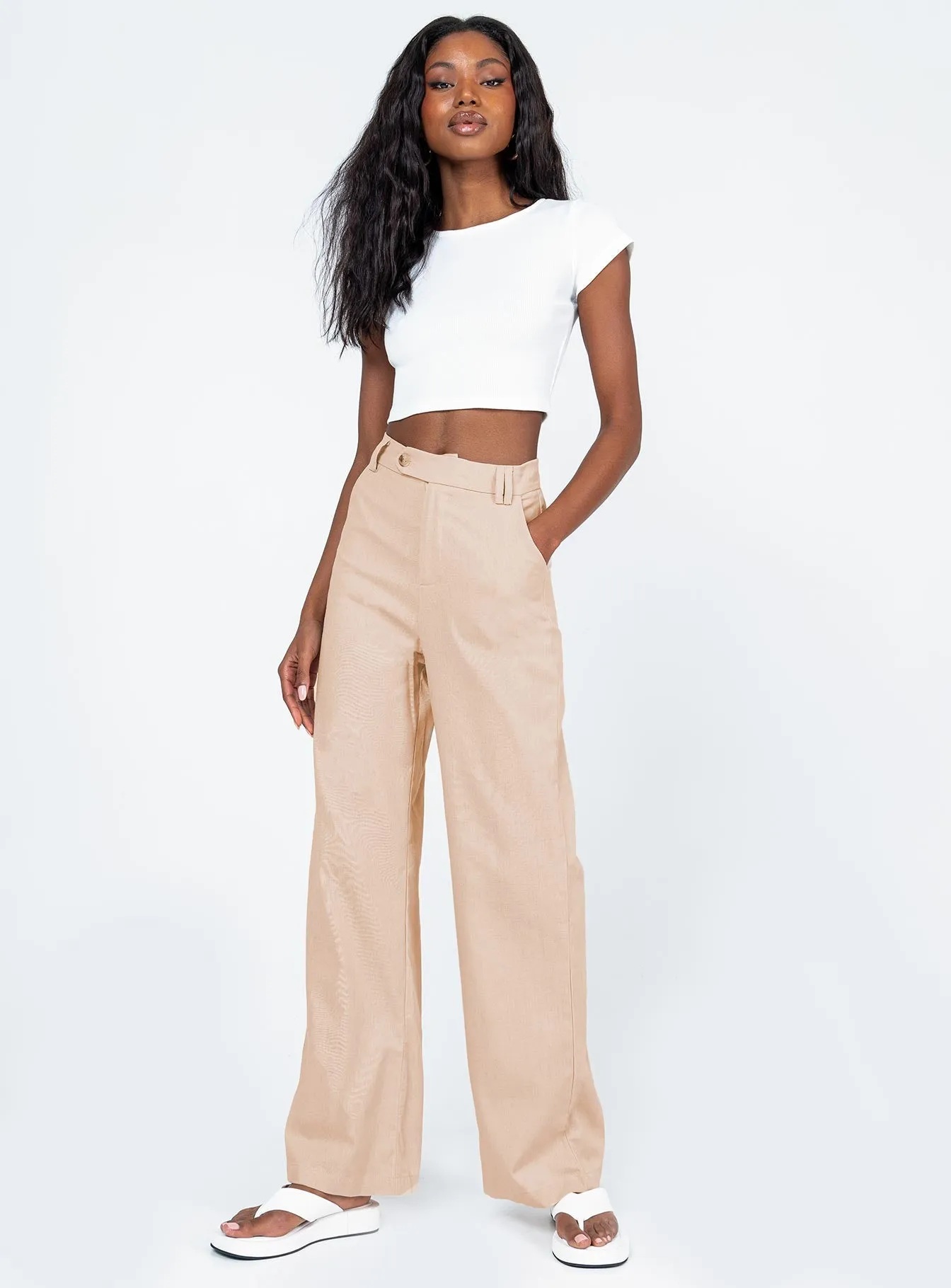 Lelo Linen Pants Beige Temperature Regulating