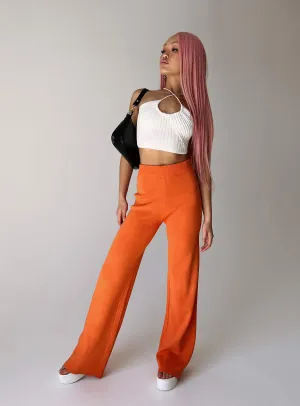 Core Stretch Adjustable Belt Loops Byrone Knit Pants Orange