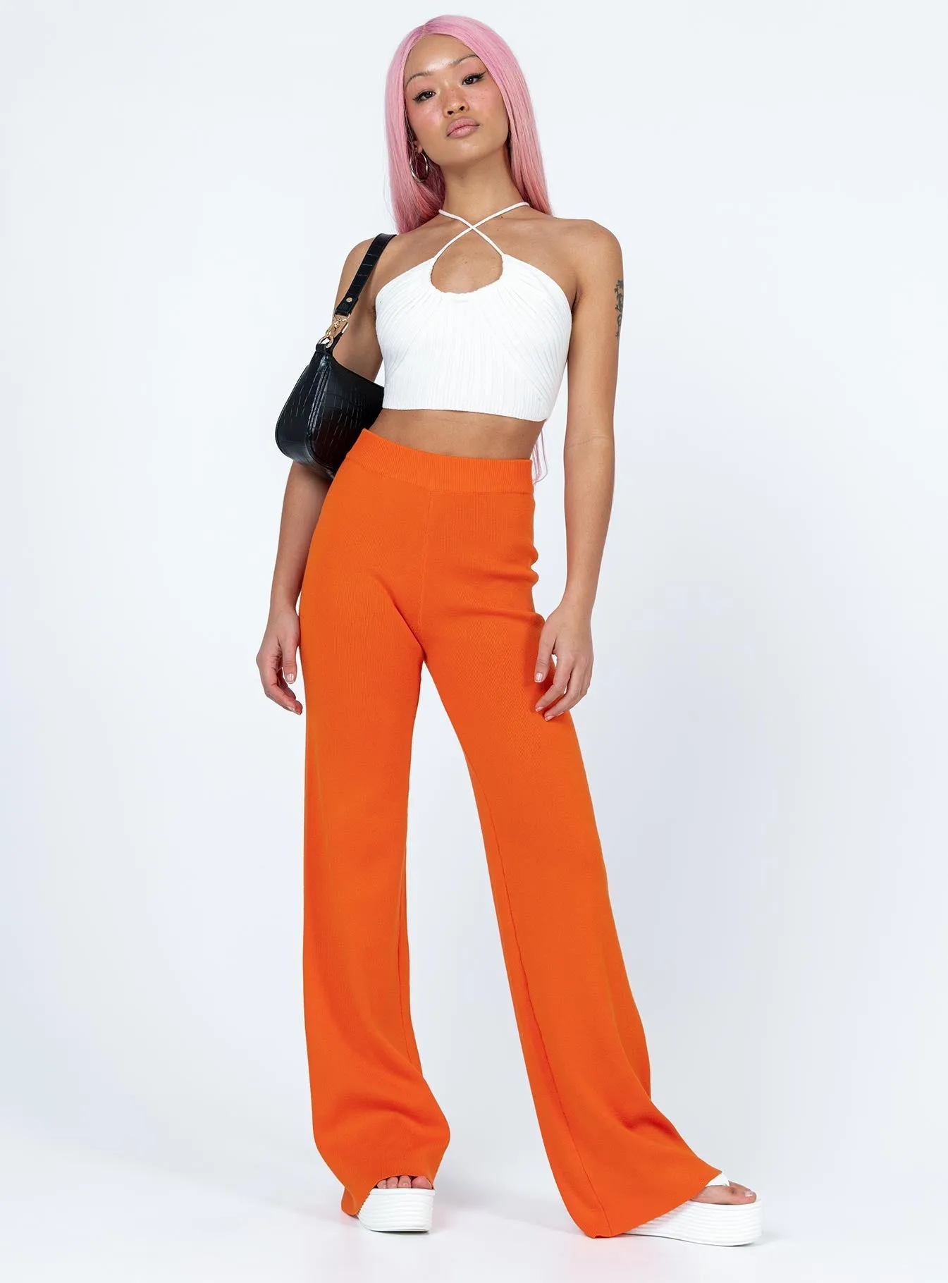 SeamlessConstruction Byrone Knit Pants Orange