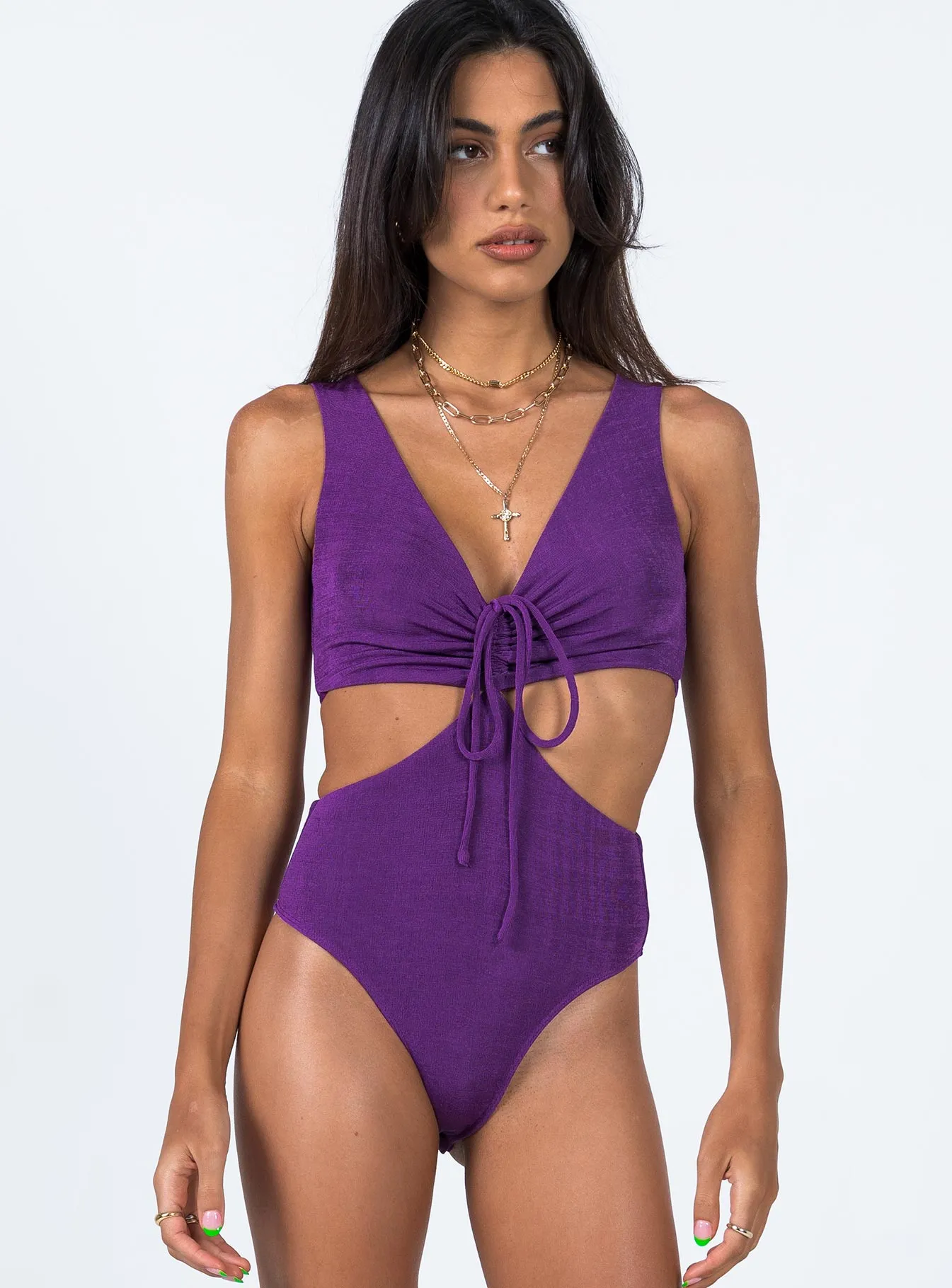 off shoulder bodysuit Corinna Bodysuit Purple