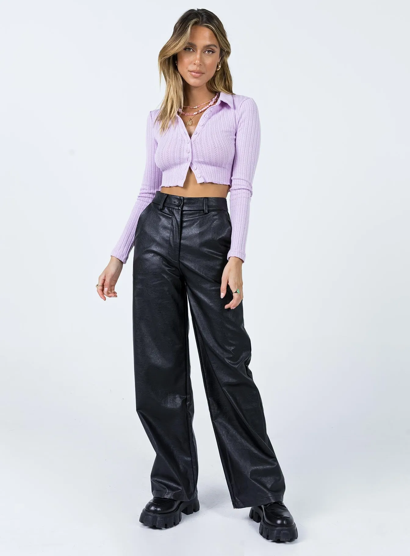 All Season Fit Jessie PU Pants Black