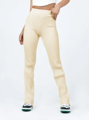 Miloh Pants Cream Versatile Waist Slim Fit Design