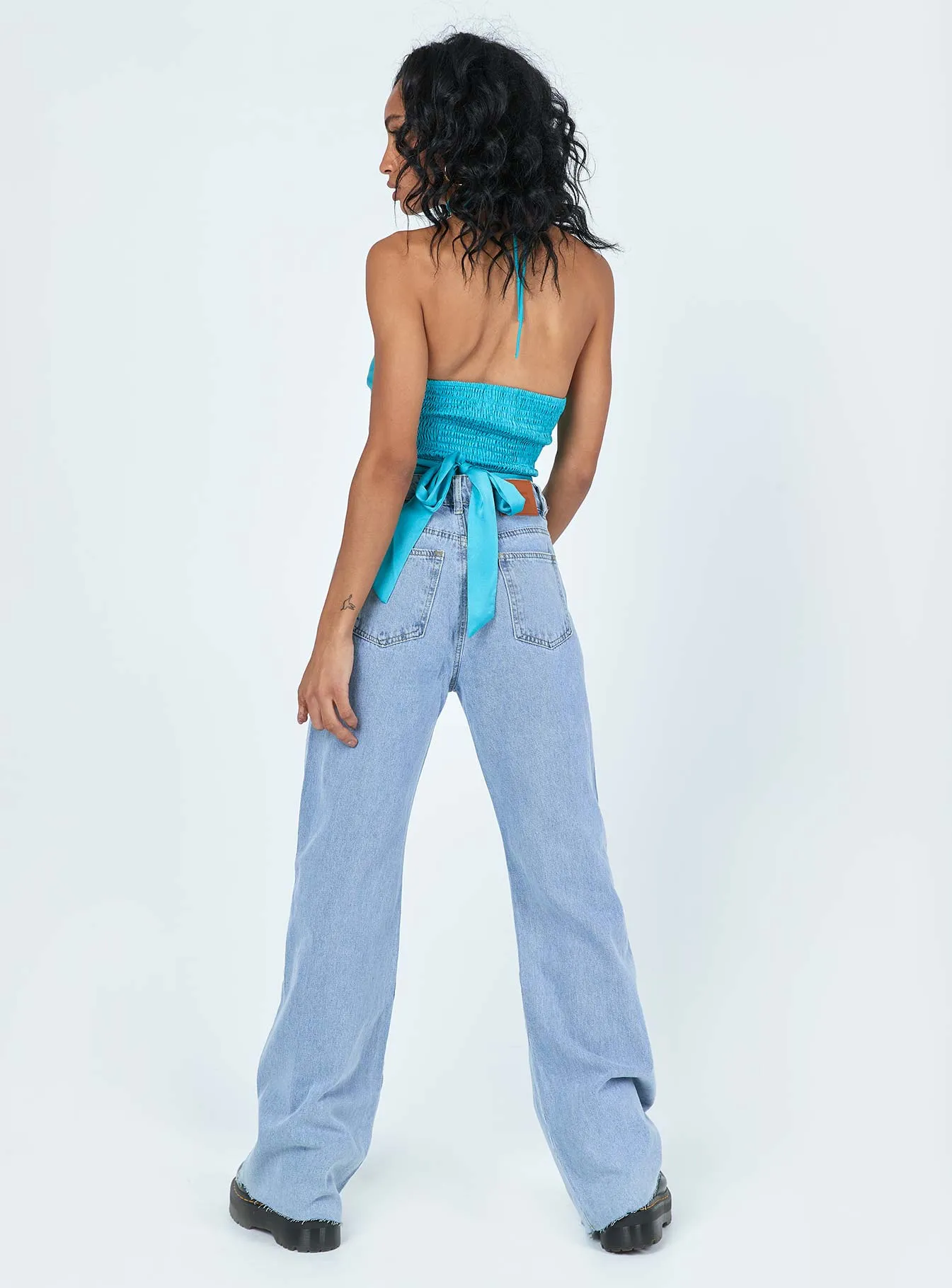 Hallstatt Wide Leg Denim Jeans Machine washable Cuffed hem
