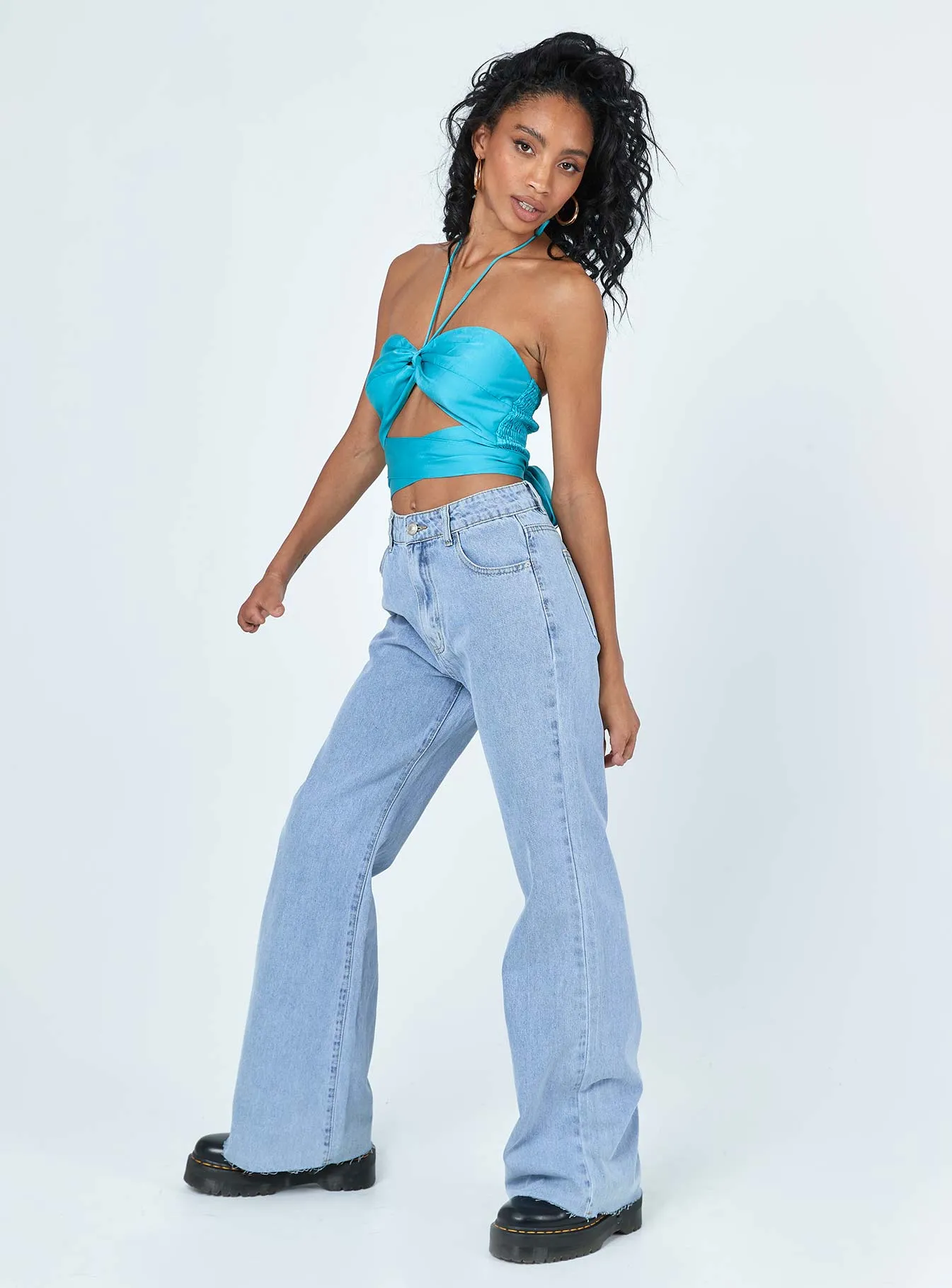 elastic waistband Timeless Wear Hallstatt Wide Leg Denim Jeans