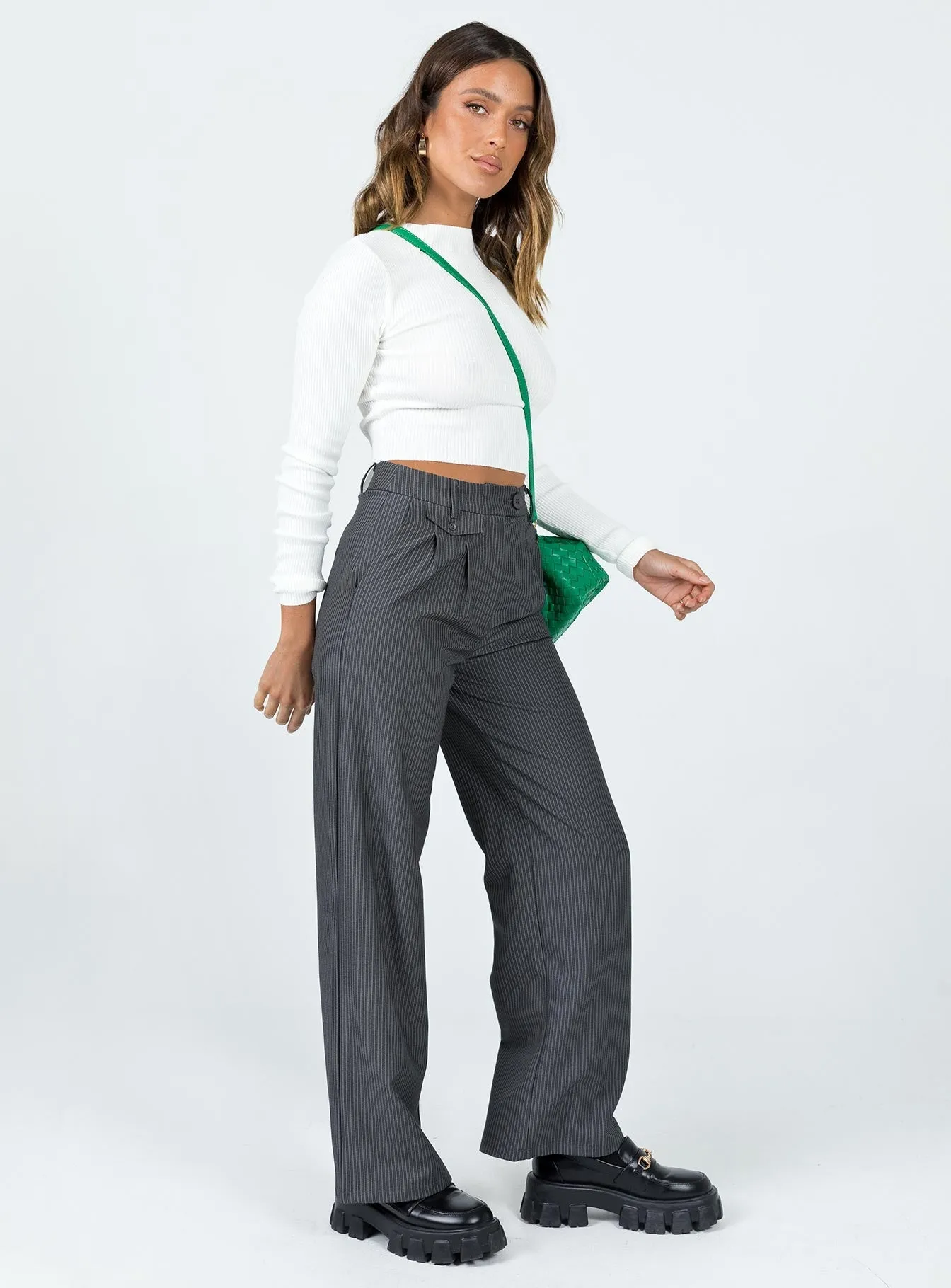 Karcher Pants Black Slim Waist Stretch Panels