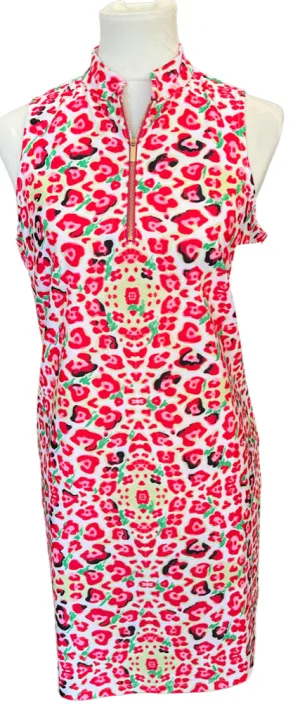 New Spitfire Petite Sleeveless Pink Leopard Print Dress Petite. MSP$175 Convertible-Style Understated Charm