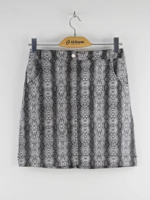 Maternity Friendly Women's Tiger Print Skirt,Black/White