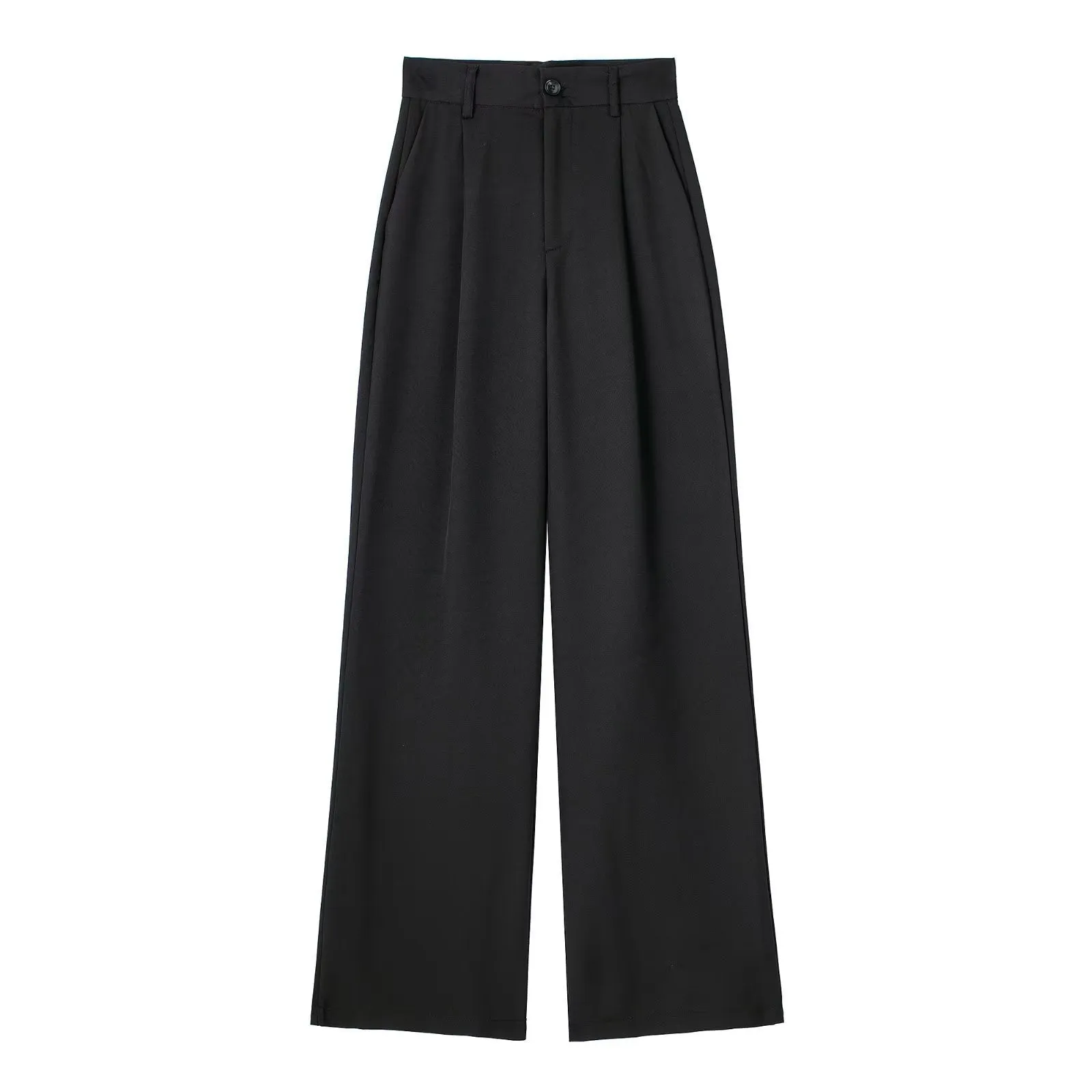 Women's French-style Pleated High-waist Wide-leg Trousers Outdoor Jacket