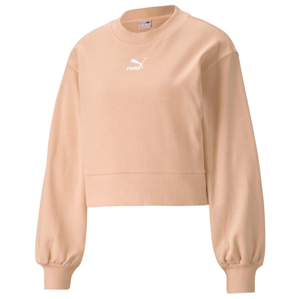 product budget friendly choice product linen breathability Classics Puff Sleeve Crew Neck Sweatshirt