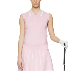 J.Lindeberg Women's Ramona Sleeveless Knitted Golf Polo Shirt - Nosegrey Everyday Fashion Saga Fit