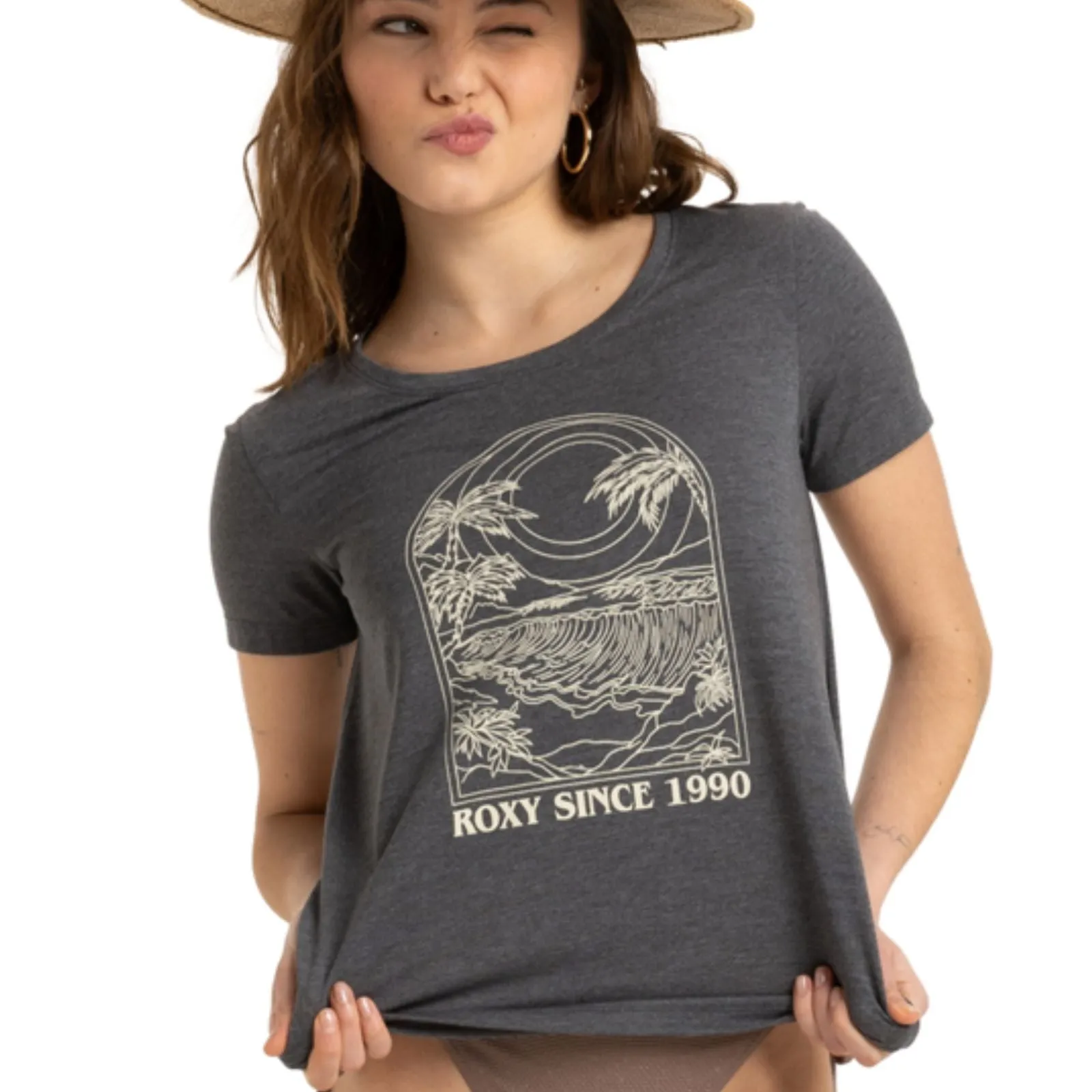 Circular Knit Construction Roxy Womens Surfclassic Tank Short Sleeve T-Shirt