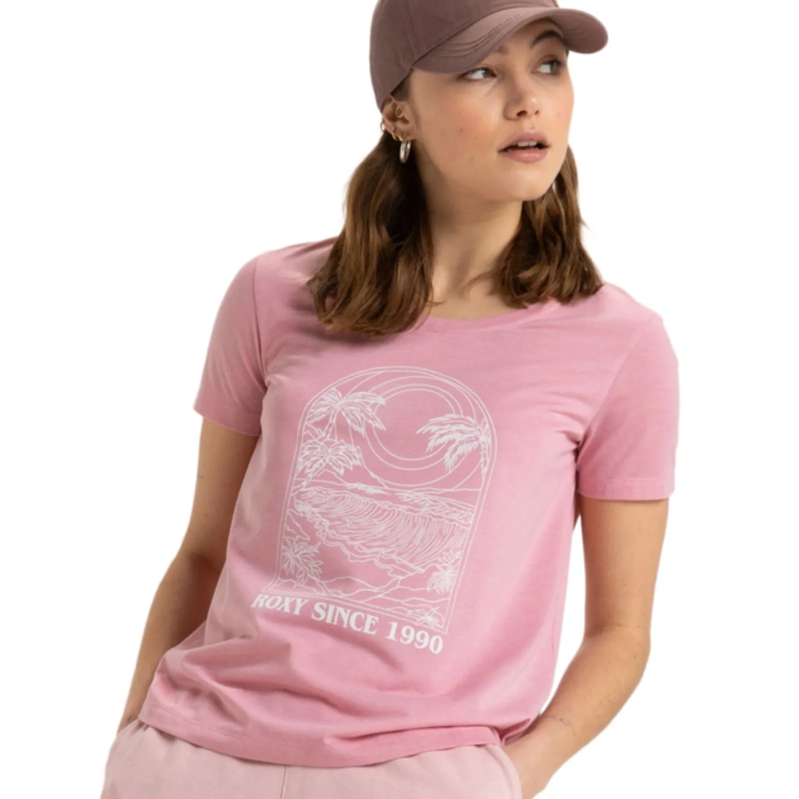 Roxy Womens Surfclassic Tank Short Sleeve T-Shirt Elastic Fit