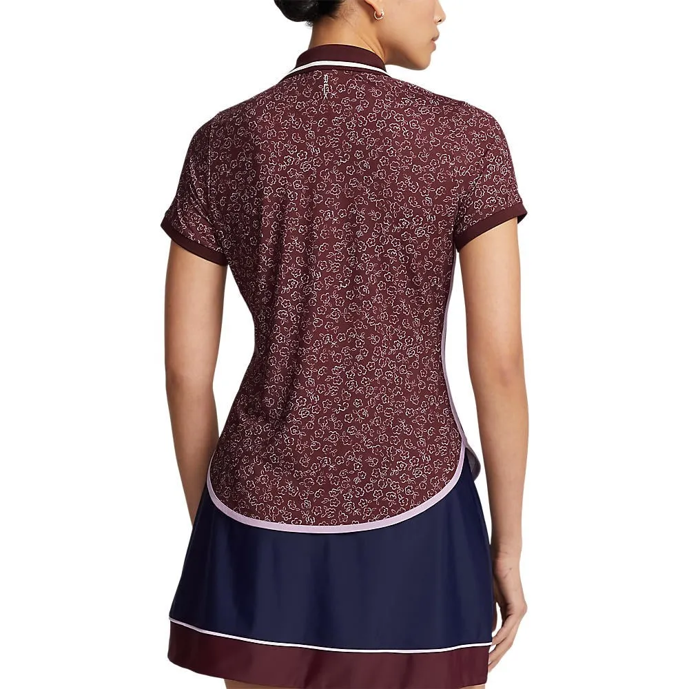 RLX Ralph Lauren Women's Printed Airflow Golf Polo Shirt - University Floral Skin Hug Lightweight Layering