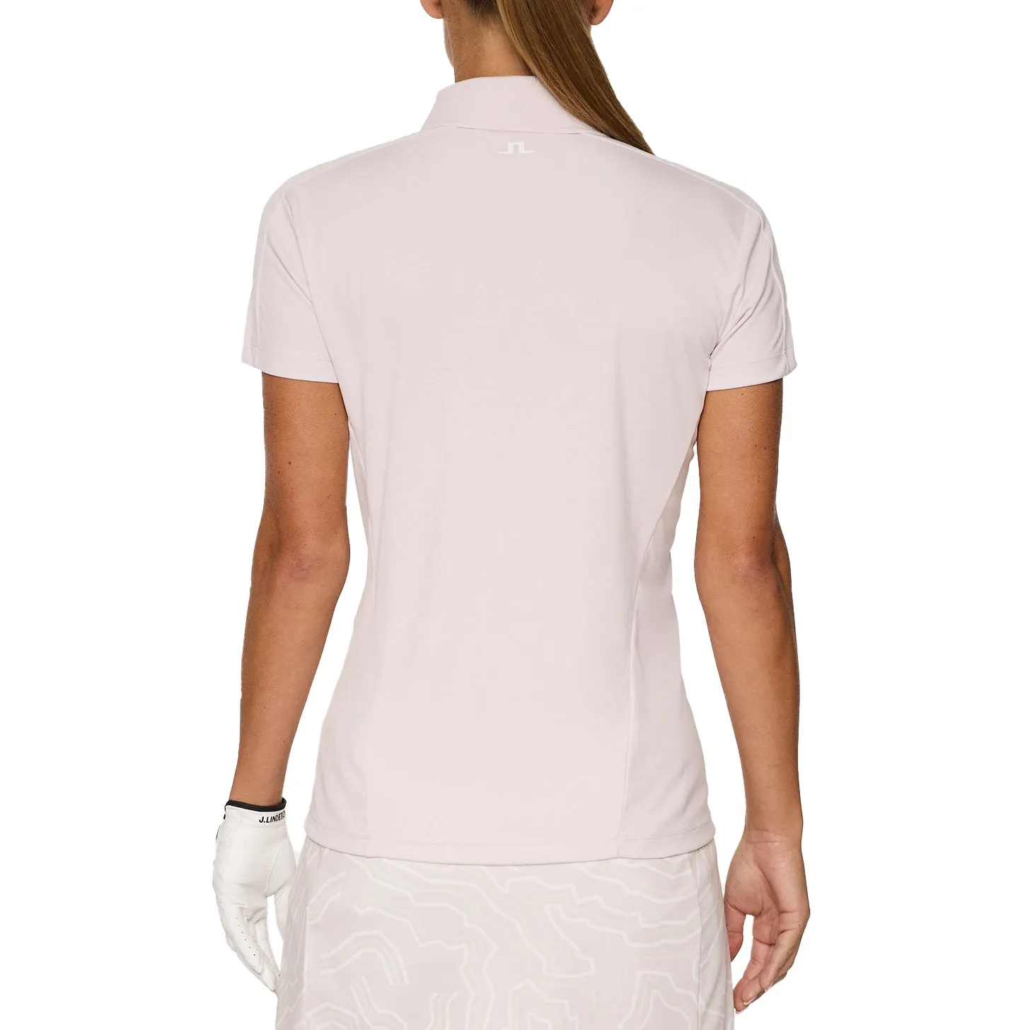 J.Lindeberg Women's Jessa Golf Polo Shirt - Grey Lilac Chic Edge LayeredNeckline