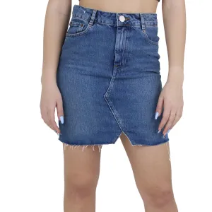 Women's Ripped Denim Skirt,Blue Family Celebration