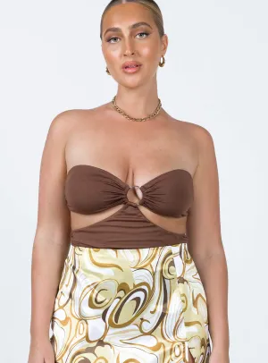 minimal bodysuit retro bodysuit Zane Bodysuit Brown