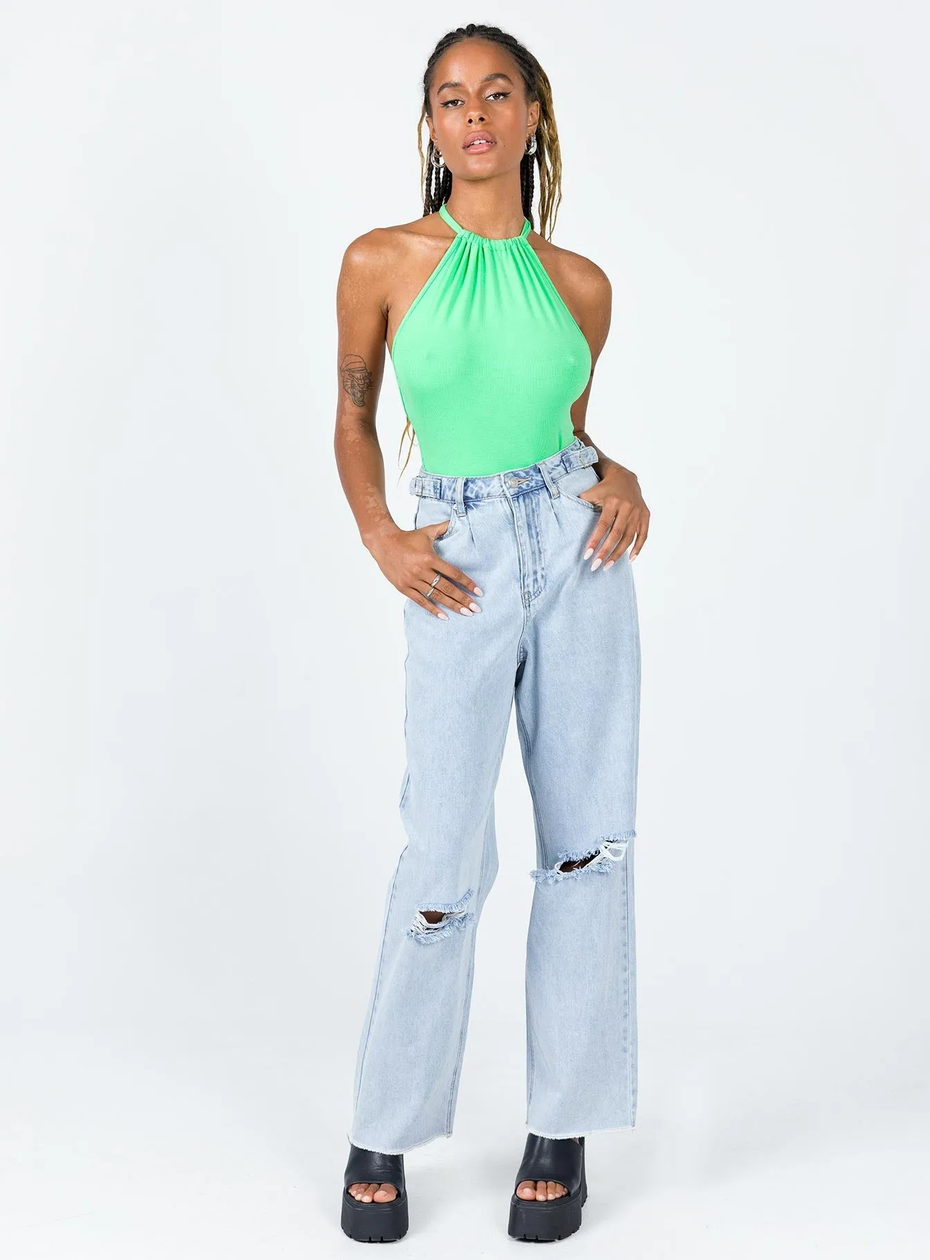 yellow bodysuit autumn bodysuit Kaylie Bodysuit Green