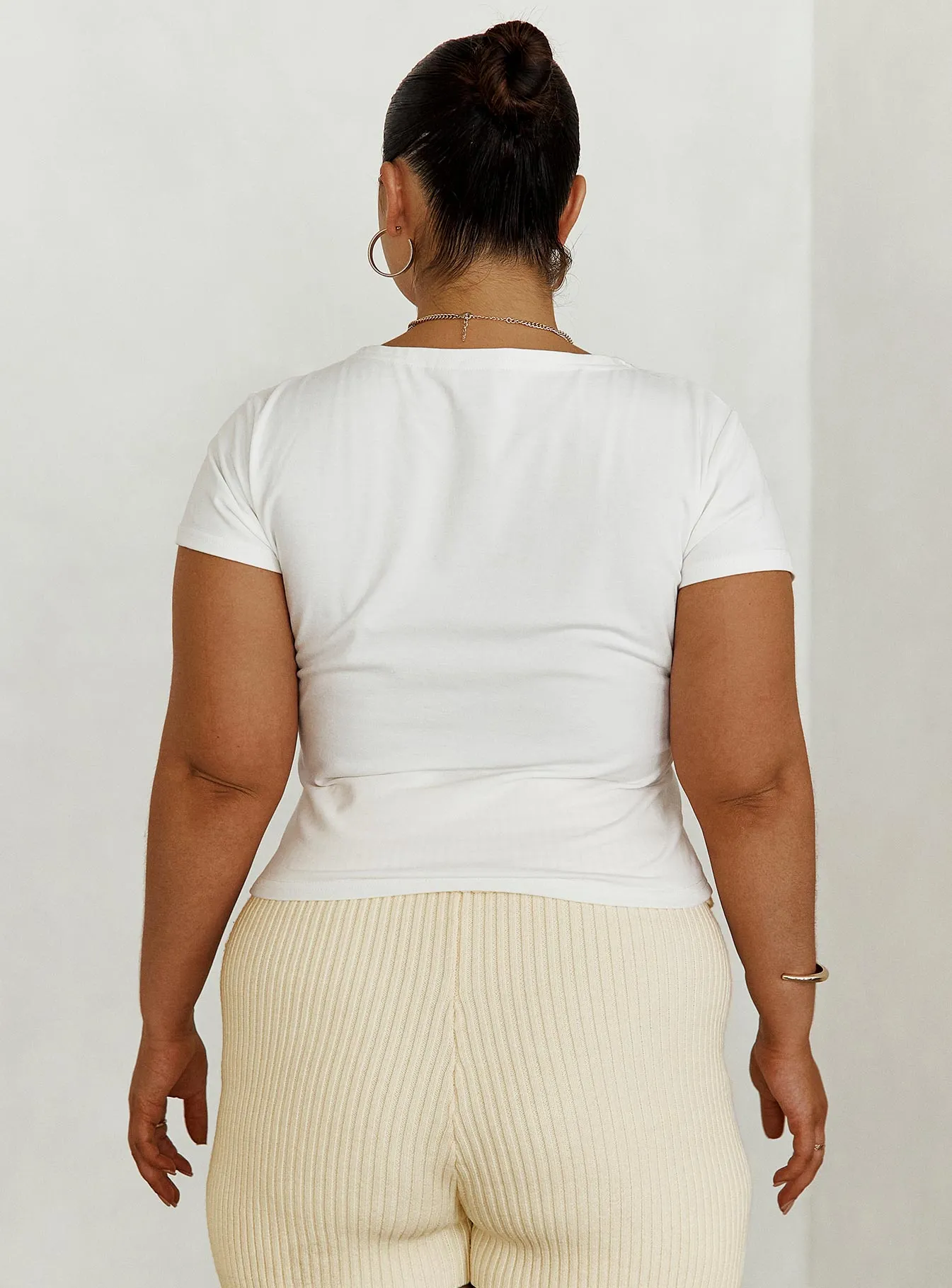 Chic Style Trend Cool Fit Lex Top White Curve